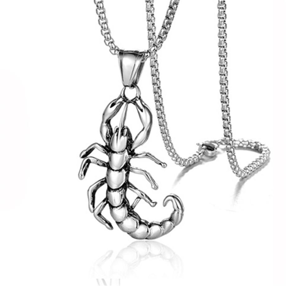 

Cool Punk Scorpio Scorpion Pendant Male Silver Color Stainless Steel Animal Necklace For Men/Women Fashion Jewelry Gift 2025 50cm