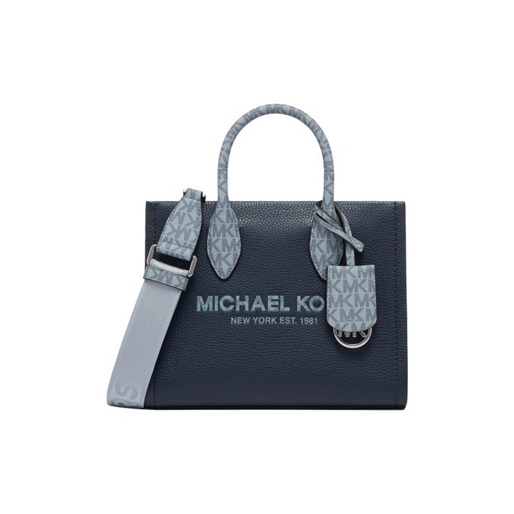 

Michael Kors Mirella Logo Print Shoulder Strap Leather Tote Bag Medium Women handbags 35R4G7ZC5L Marine Blue/Light Blue