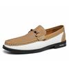25366 Men's Spring/Summer Low-Top Leather Loafers - Breathable Perforated Design