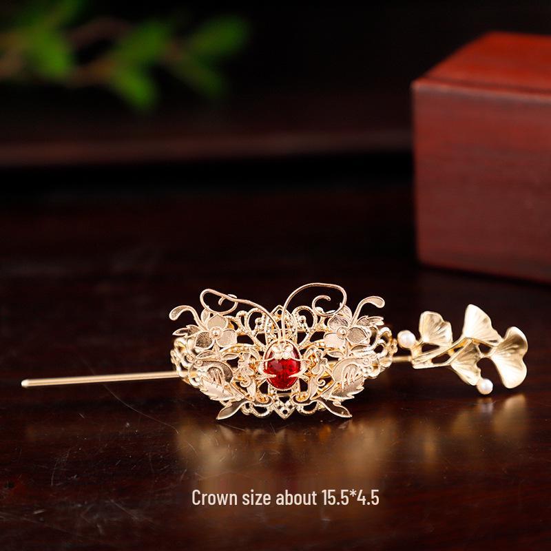 Handmade Wuxia Style Unisex Hair Crown Tiara and Hairpin