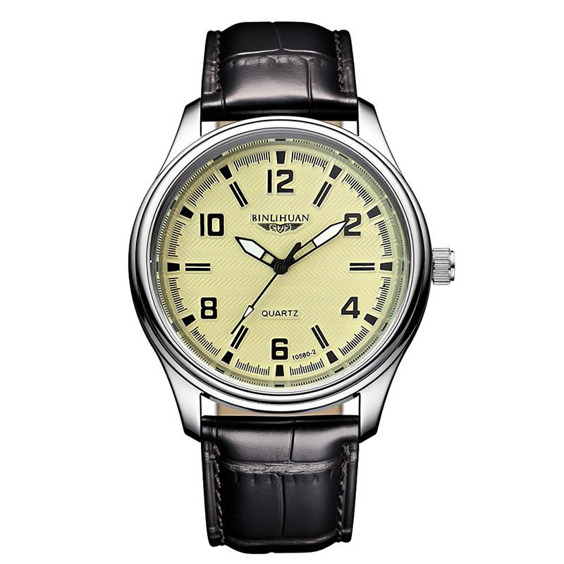 Мужские наручные часы Бизнес-кварцевые часы Кожаные спортивные часы