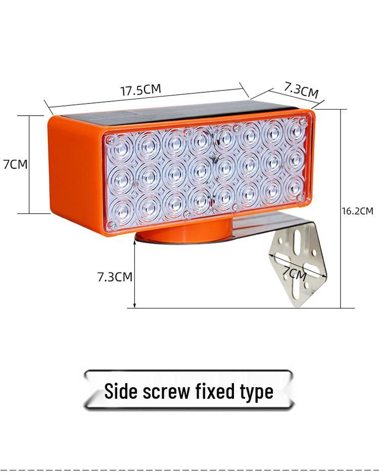 Solar LED Flashing Warning Light for Nighttime Road and Construction Safety