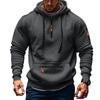 Men's Loose Fit Heavyweight American-Style Casual Sportswear Jacket fleece Lined Hooded Sweatshirt for Winter