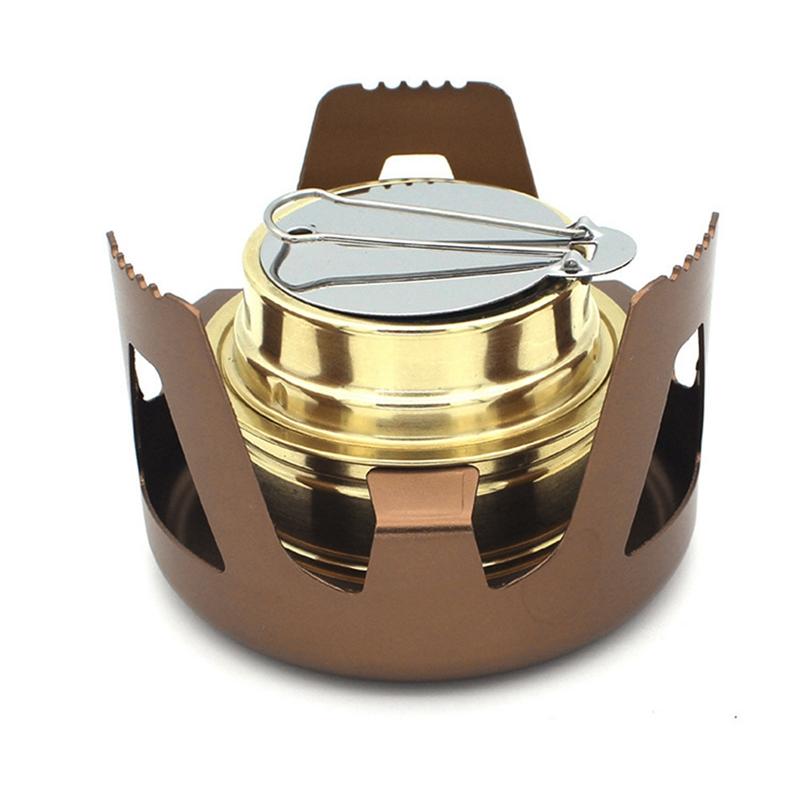 Portable Mini Alcohol Stove Burner Adjustable Firepower Gasoline Stove Aluminum Alloy Bracket Ultralight Brass Camping Stoves