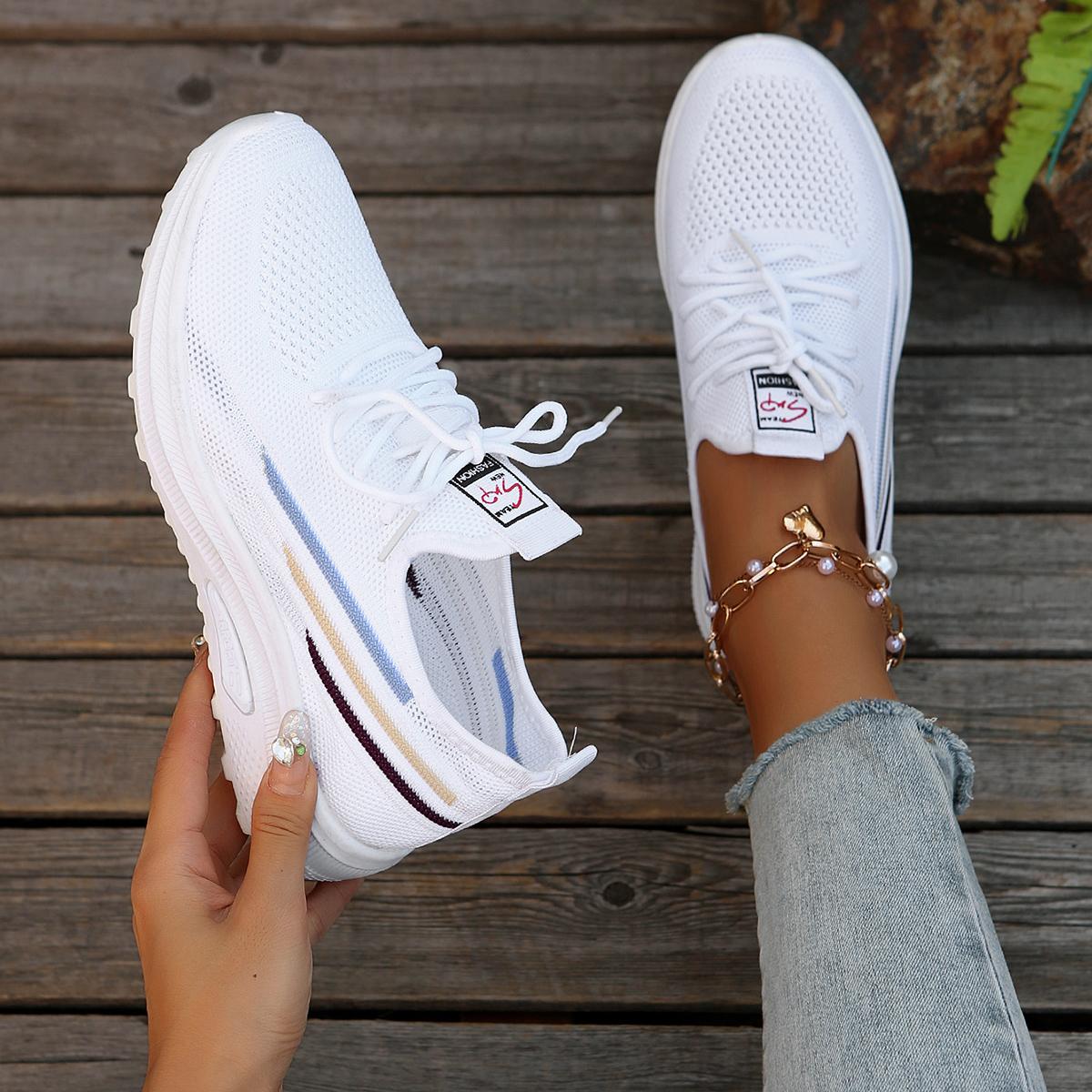 

Женские кроссовки повседневные модные дизайнерские туфли для женщин сетчатые дышащие тренировочные кроссовки для ходьбы теннисные женские кроссовки Zapatos De Mujer 41 белый