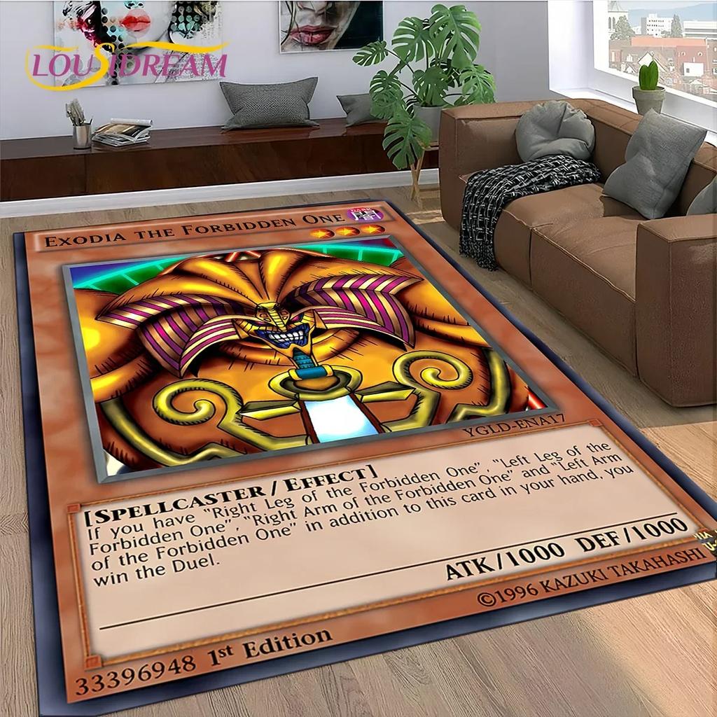27 Style Yu-Gi-Oh Blue Eyes Dragon Monster Gold Card Cartoon Game Carpet Rug for Bedroom Living Room Home Sofa,Decor Floor Mat
