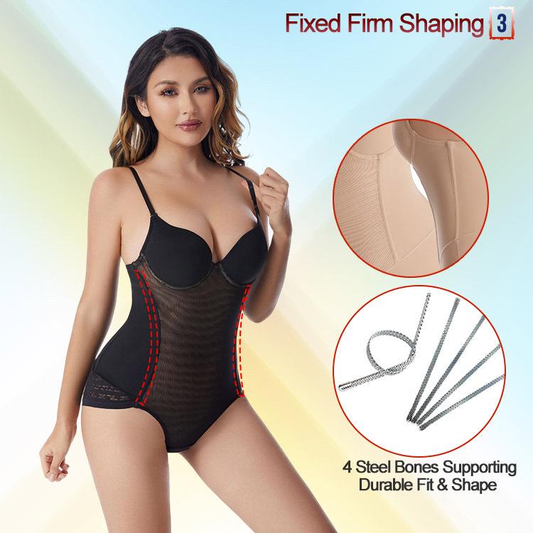 Steel Bones Waist Shaping Bodysuit with Underwire Bra for Postpartum Abdominal Tightening and Butt Lifting