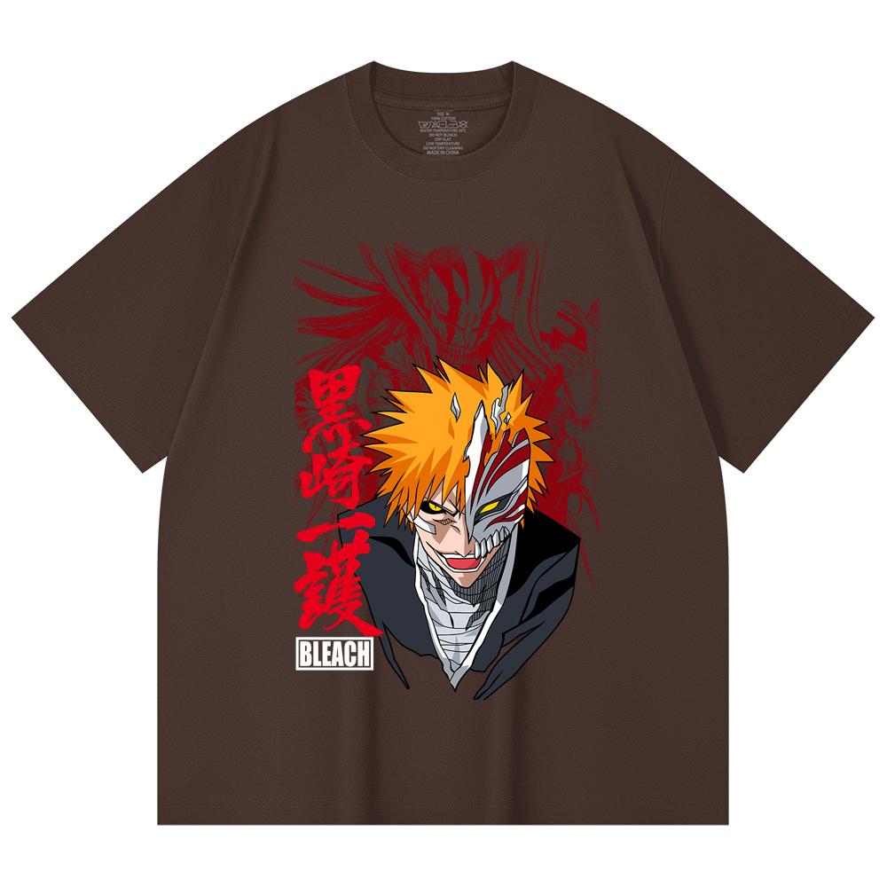 230 Gsm 100% Cotton Bleach V1 Ichigo Print Unisex Heavy Cotton T Shirt