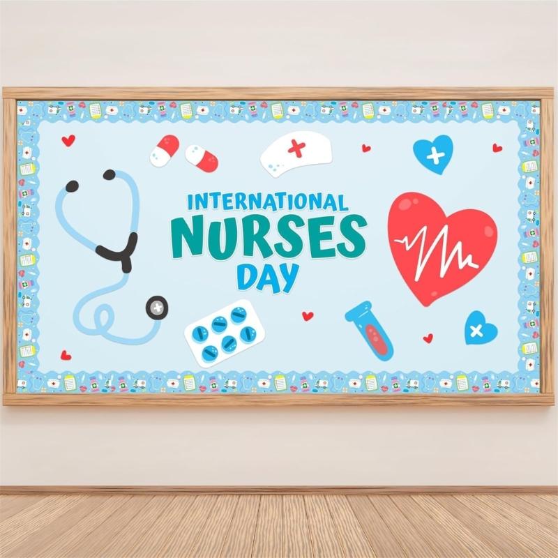 18m/59ft Nurse Day Border Sticker 70mm Wide Nurse Day Decorative Border Trim Wall Sticker for Hospital Celebration