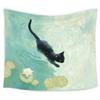 Cute Black Cat Art Painting Tapestry, Aesthetic Black Cats Decor, Vintage Cat Tapestry Wall Hanging For Room Bedroom Living