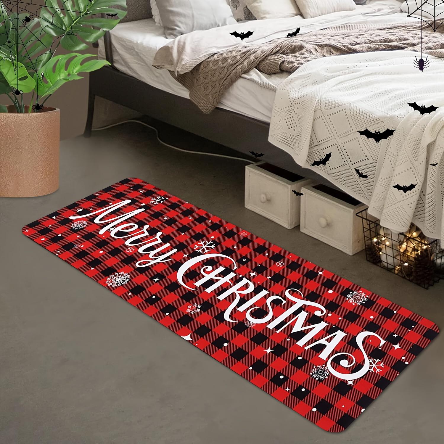 Рождественский коврик-дорожка  Снежинка Буффало Плед , Нескользящий полиэстеровый коврик для прихожей, кухни, прачечной, спальни, гостиной 40x120cm