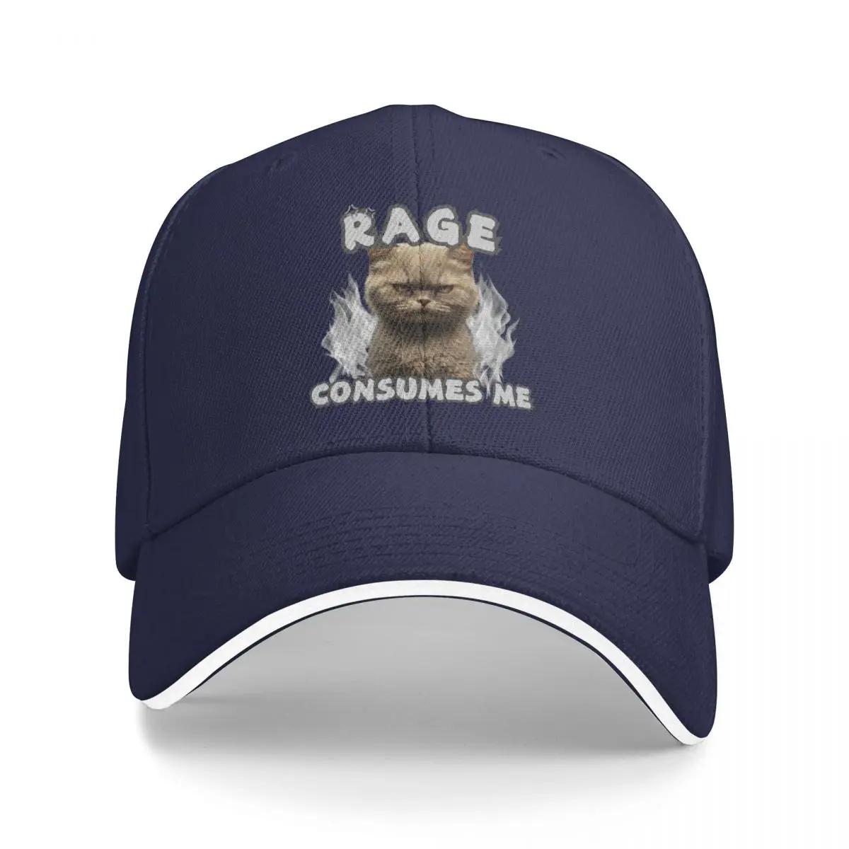 

Baseball Caps Rage Consumes Me Absurd Cat Meme Funny Casquette Female Male Outdoor Spring Hats One Size