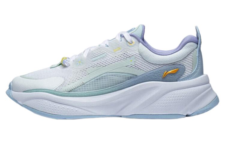 Li Ning Мягкие нескользящие износостойкие низкие повседневные кроссовки женские Бело-синие AGLT052-4 35