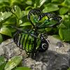 Cute Bee Shaped Yard Lighting Solar Powered Hanging Lights, Metal Bouncy Spring Ornaments, Charming Garden Glow Lights IP65 Waterproof Fairy