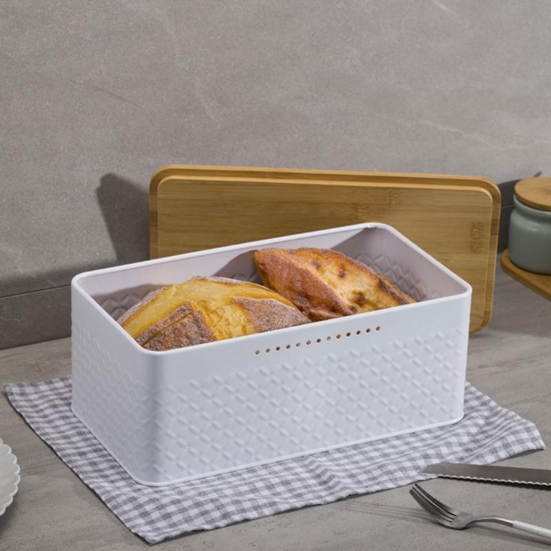 Kitchen Bread Storage Box Tall Bread Holder with Lid Large Metal Bread Organizer Cases Bread Loaf Storage Container