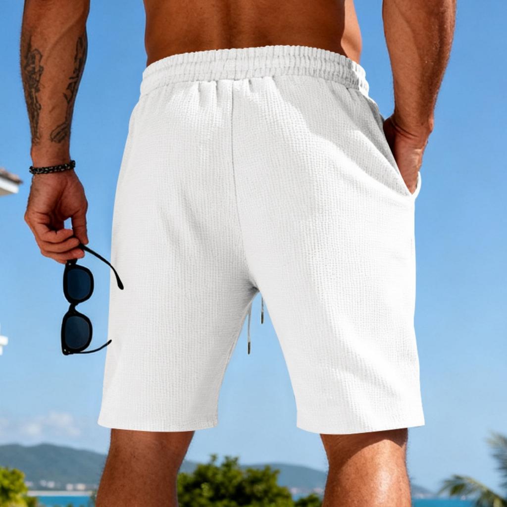 Men's Casual Sports Plain-colored Short Pants - Men's Breathable Five-pocket Short Pants