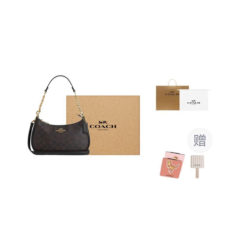 Coach Borsa a Spalla Teri in Ecopelle con Pelle Riciclata Media da Donna Marrone Scuro CV933-IMXAQ