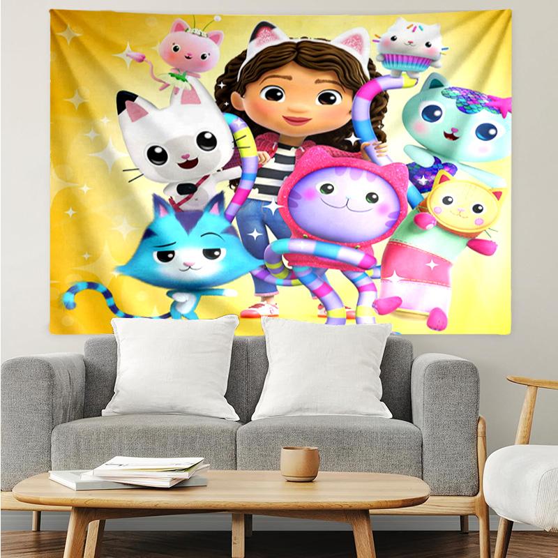 Colorful Friends Dollhouse Tapestry Hanging for Bedroom,Livingroom, Playroom,Decor Art Room Wall Tapestry Holiday and Birthday Gifts