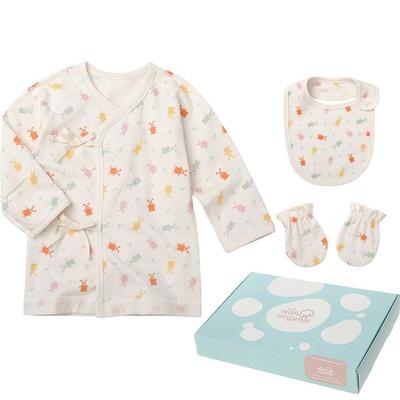 Organik yeni doğan bebek kundak jeogori + önlük + el sarma seti, kore bebek ürünleri