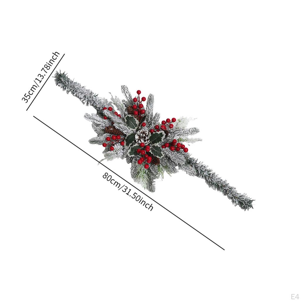Umělý věnec pro vánoční dekoraci poštovní schránky, nástěnná ozdoba a girlanda