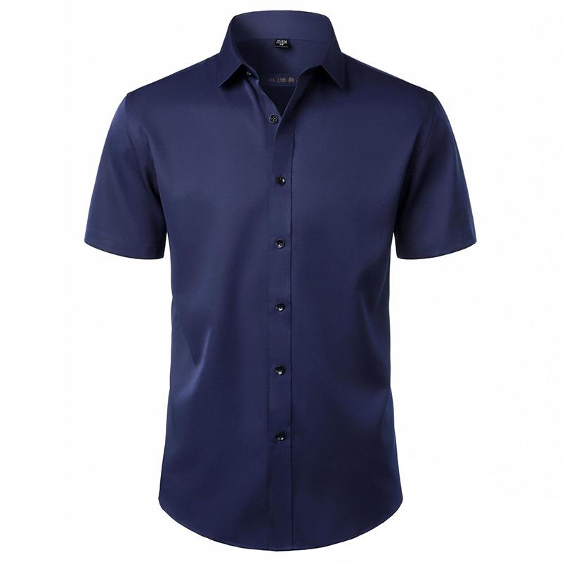 Men's Solid Color Slim Fit Long Sleeve Plus Size Shirt