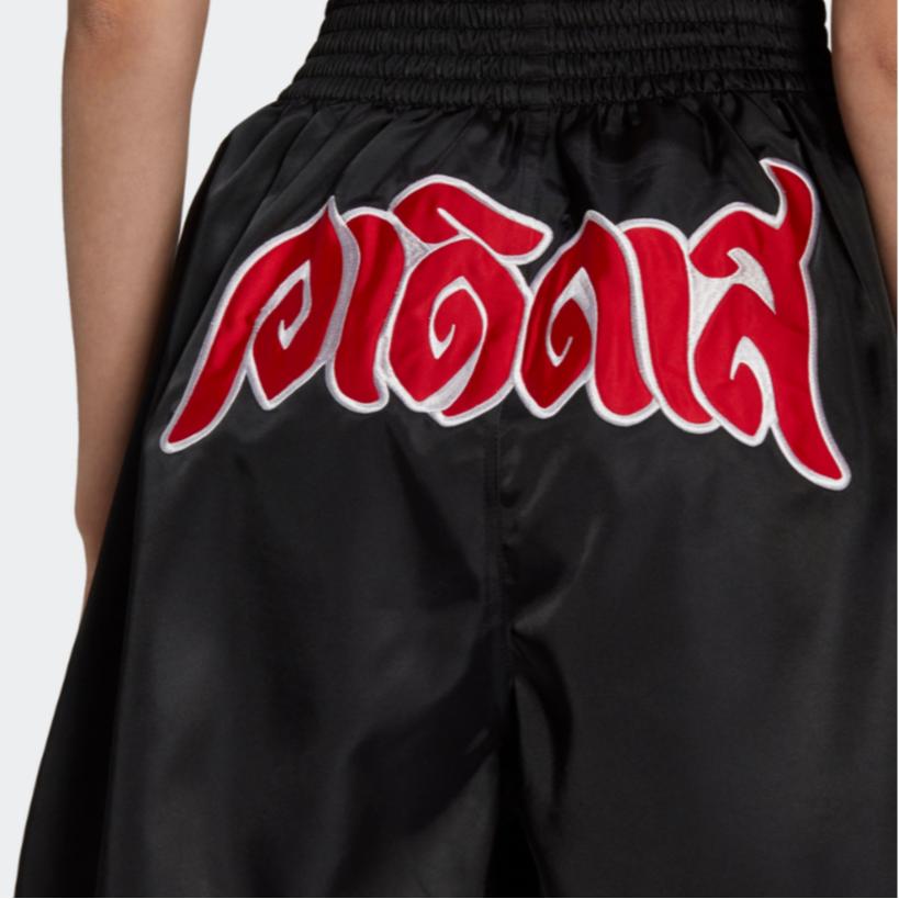 Adidas Originals Trefoil Logo Print Three Stripes Elastic Waist Breathable Sports Shorts Women Shorts Black H59028