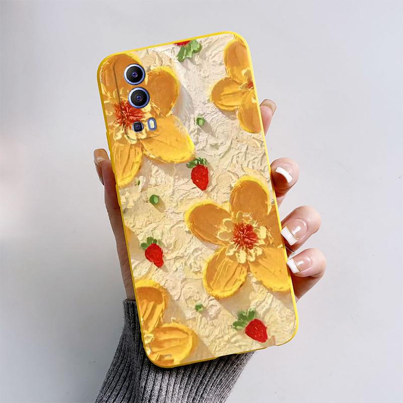 For Vivo Y72 5G Y52 5G Y75s 5G Phone Mask Back Cover 2024 Fashion Butterfly Astronaut Coque Capas For Vivo V2041 2053 Soft Case