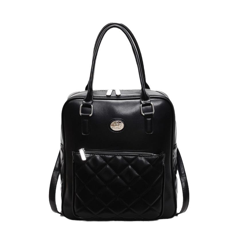 Direct Sales Casual Backpack 2025 New Fashion Korean Version Pu Student Bag Portable Shoulder Messenger Bag