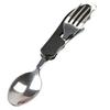 4-in-1 Faltbares Besteckset, Edelstahl Campingbesteck mit Messer Gabel Löffel Flaschenöffner, Tragbar für Outdoor Reisen