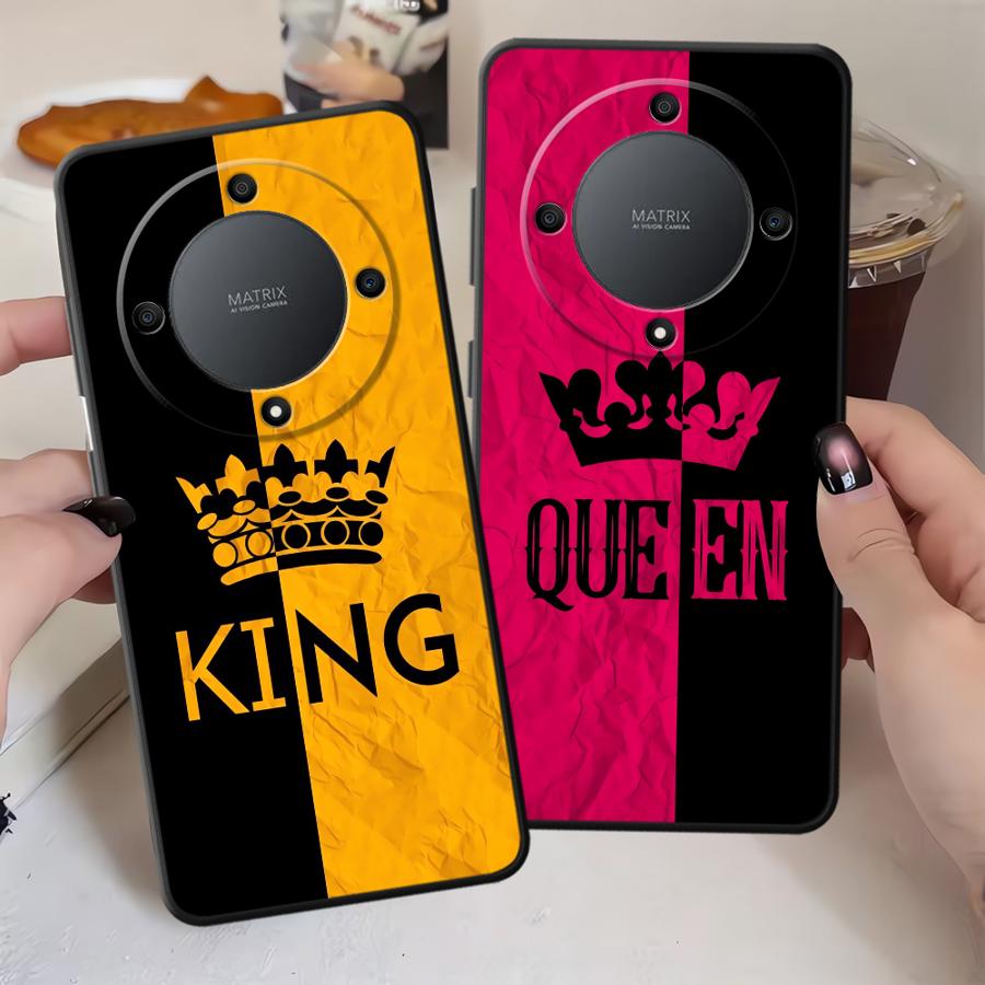 Case for Honor 70 X7 90 8X Magic5Lite X6 X5b X9a 200 400 Lite X8 Funda Phone Cover Crown Letters
