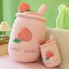 Creative Fruit Milk Tea Cup Throw Pillow Watermelon Doll Sleeping Throw Pillow Plush Toy Grab Machine Doll Exchange Gift Girl