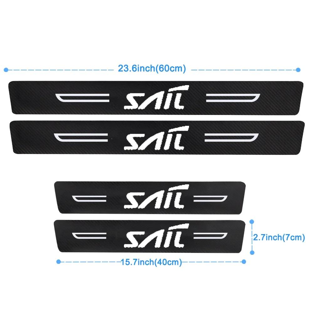 

Car Door Sill Threshold Carbon Fiber for Chevrolet SAIL Logo Waterproof Decals Trunk Bumper Strips Scuff Scratch Accessories