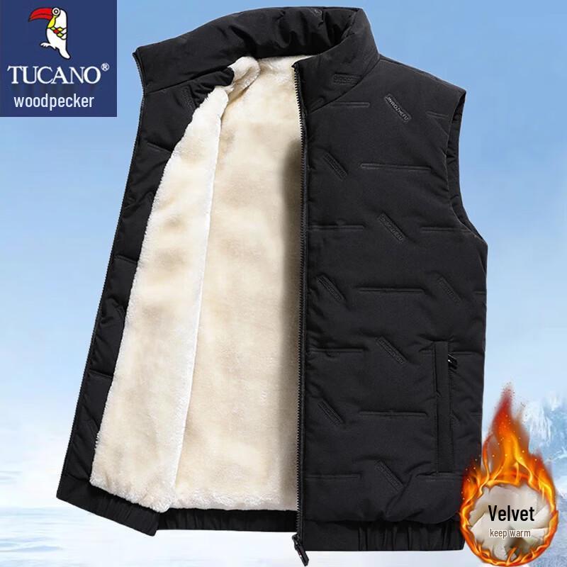 

TUCANO Men s Autumn/Winter Stand-Up Collar Windproof Fleece Vest L