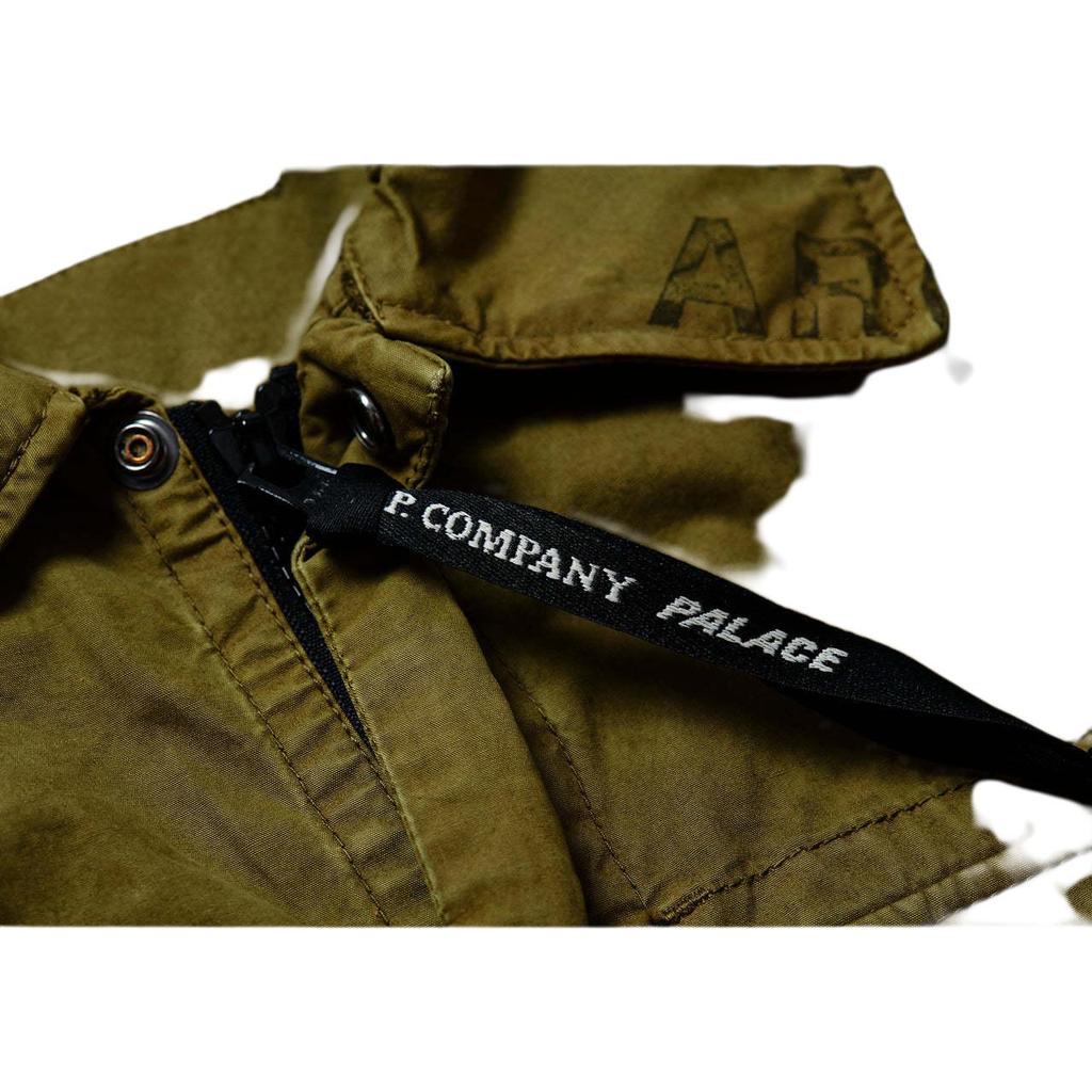 Palace X C.P.. Firmenkooperation FW22 Washed Cotton Hemdjacke Unisex Jacke Olivbraun P23CPHT002