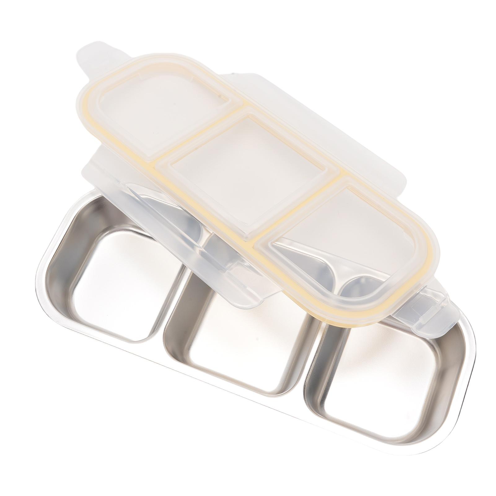 

Ланч-бокс из нержавеющей стали для взрослых, многосекционный контейнер для приготовления еды для кемпинга на открытом воздухе и диеты, можно использовать в микроволновой печи 600ml