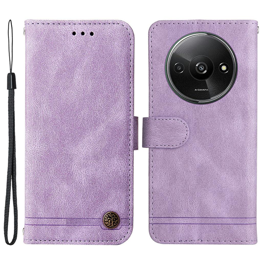 For Xiaomi Redmi A3 4G/Poco C61 4G Leather Wallet Cases Skin Touch Phone Cover Stand with Strap