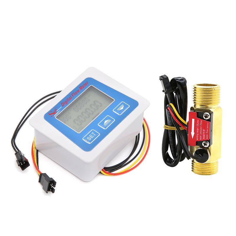 Low-Power Smart Electronic Water Flow Meter with Digital Display, 4-Point Sensor, Battery-Powered