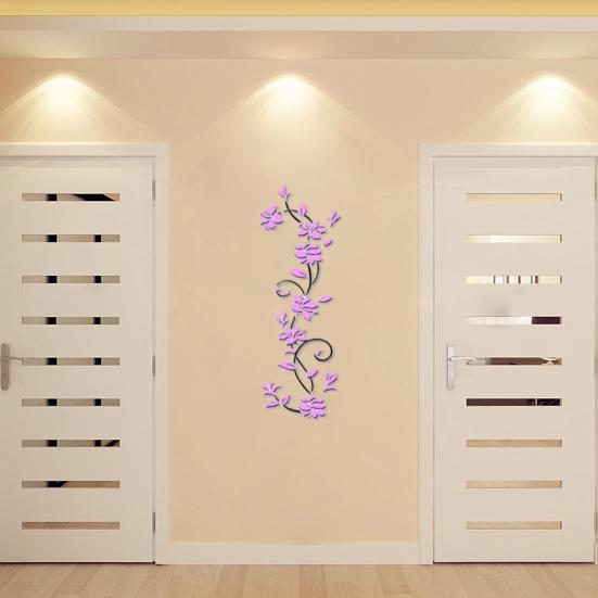 

Наклейка на стену Самоклеящийся цветочный узор Акриловый 3D Цветок Съемная наклейка