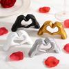 Valentine's Day Love Gesture Figurine Love Heart Hand Shape Statue Sculpture Wedding Anniversary Desktop Decoration Ornament