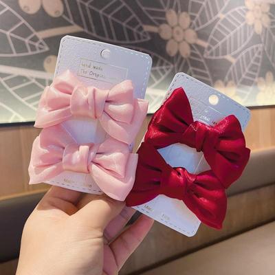 2 Stück Neue Niedliche Prinzessin Perlmuttfarbene Schleife Mädchen Haarnadeln Kinder Kopfschmuck Haarspangen Haarklammern Spangen Haaraccessoires