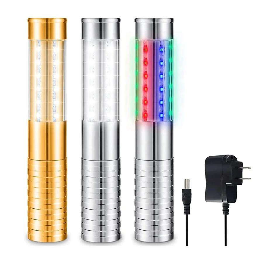 Bar Champagne Bottle Service Light Aluminium Metal Nightclub Led Strobe Baton Flash Stick Electronic Bottle Sparklers For Party