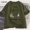 Unisexs T Shirts Funny Rage Consumes Me Frog Graphic T Shirts Vintage Cotton Short Sleeve Printed Tshirt Unisexs Clothes Streetwear