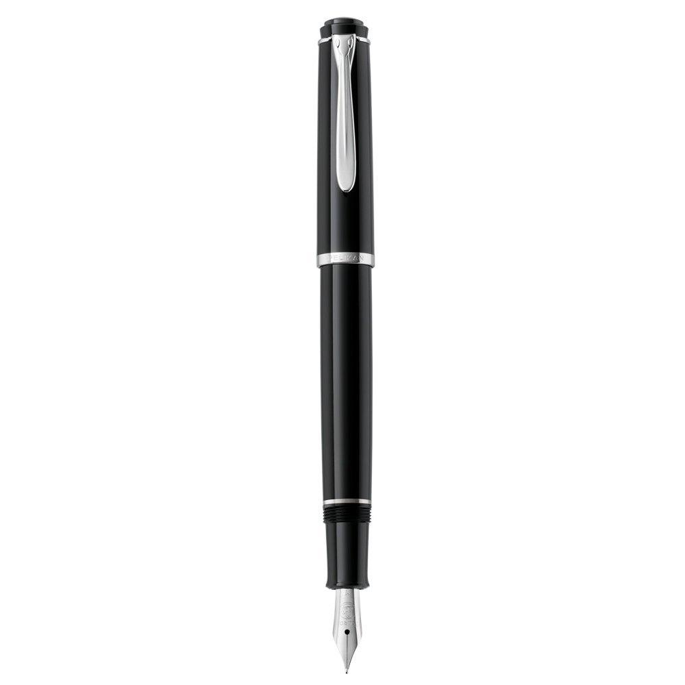 Перьевая ручка Pelikan Classic Series P205, Черная и Серебристая, Средний размер пера чёрный