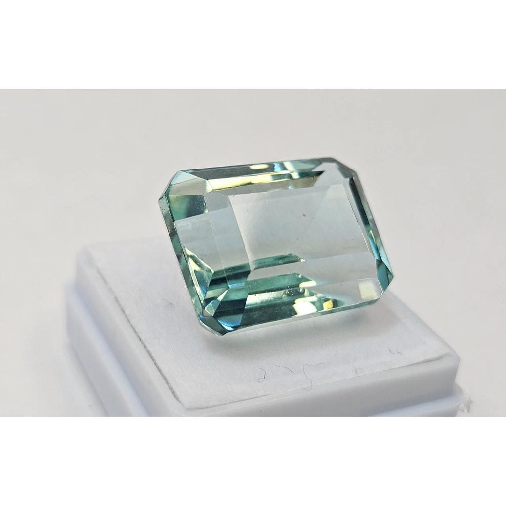 Green Topaz 24 Ct Emerald Cut Fabulous Certified Loose Gemstone