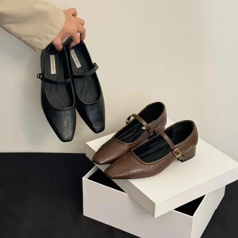 Women's Slip-on  Flats Square Toe Elegant Ladies Slim Daily Shoes for Woman 2025 Autumn