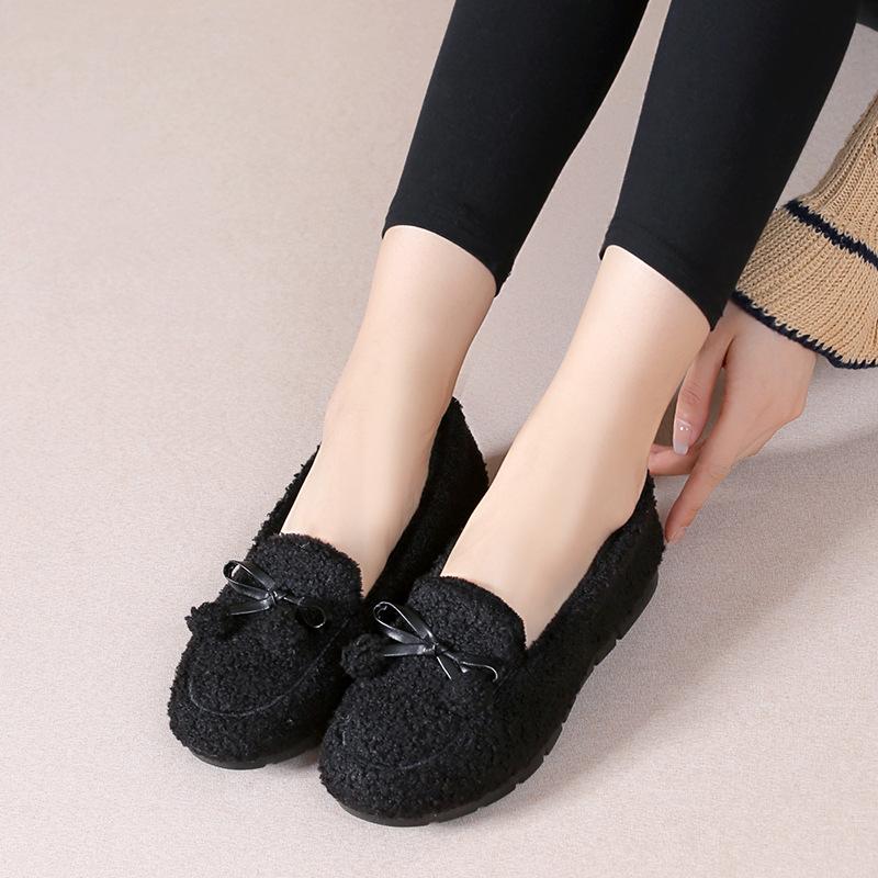 Winter new cloth shoes velvet warm daily home indoor women s cotton slippers cotton shoes 36 чёрный 1890₽