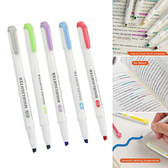 5/35 Stück Echte Milde Textmarker Doppelspitze Pastell Textmarker Stift Sortierte Farben Marker