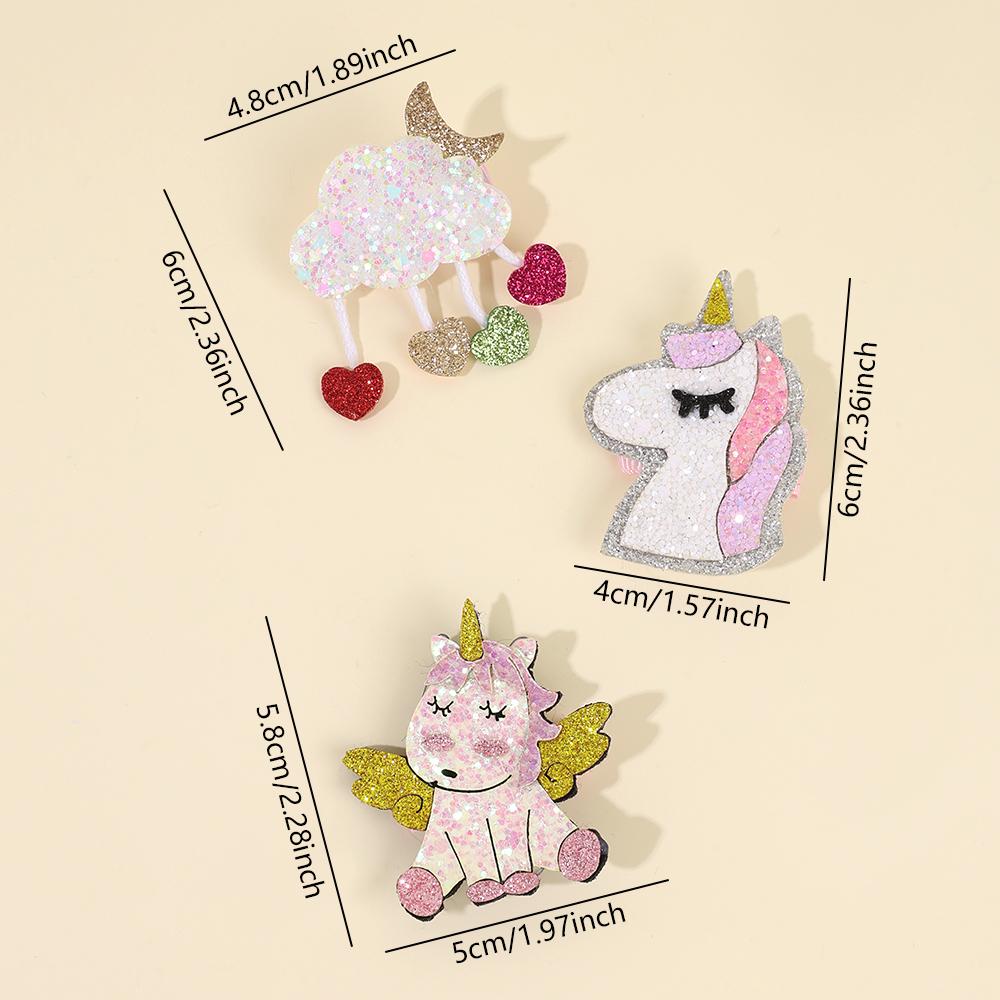 6Pcs/Set Sparkling Unicorn Hair Clips For Girls Glitter Clouds Hairpins Side Barrette Children Headdress Hair Accessories