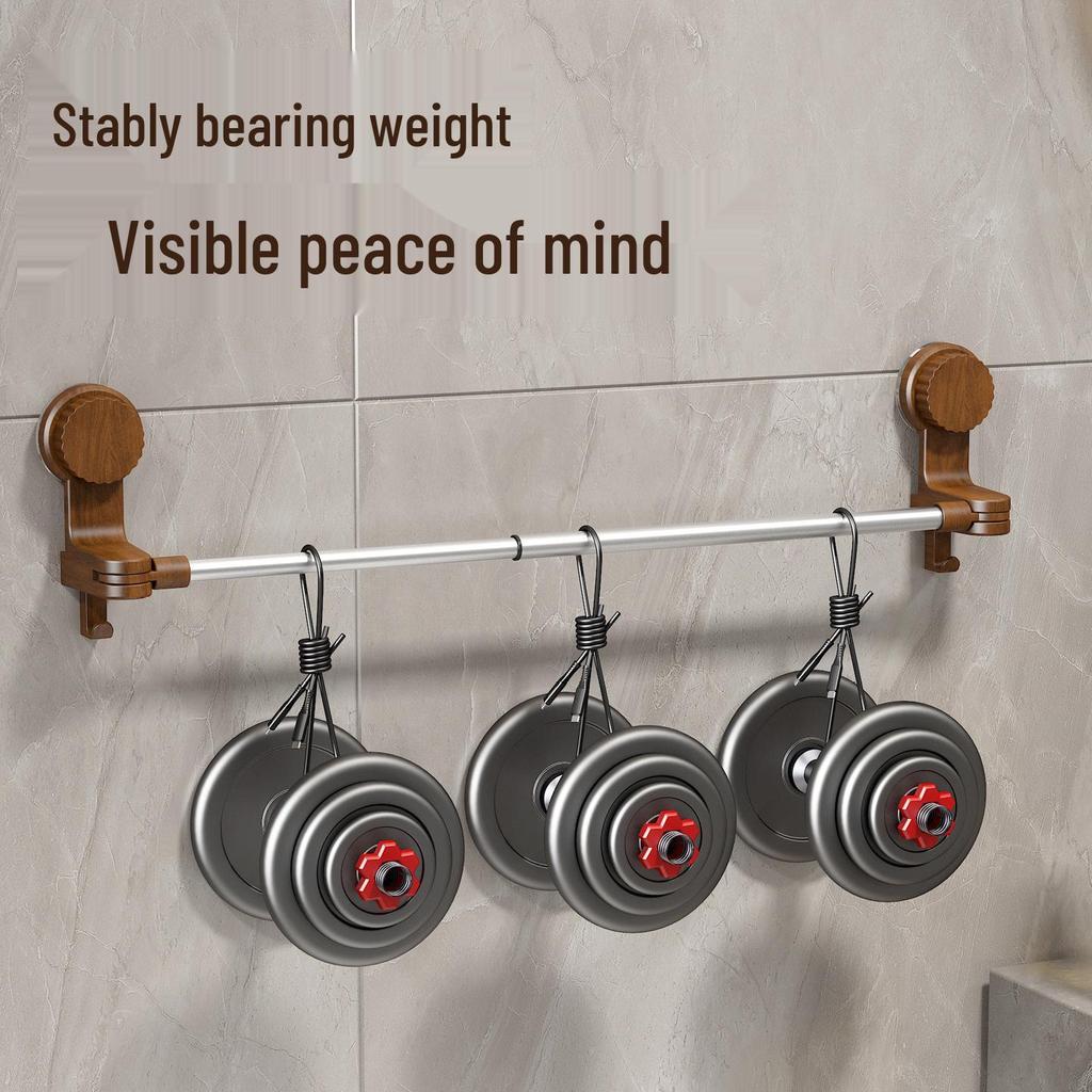 Non-Drill Suction Cup Towel Rack: Extendable Bathroom Storage Shelf & Organizer