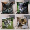 Cute Pet Animal Print Pillowcase Funny  Cat  Decoration Car Sofa Home Cushion Cover